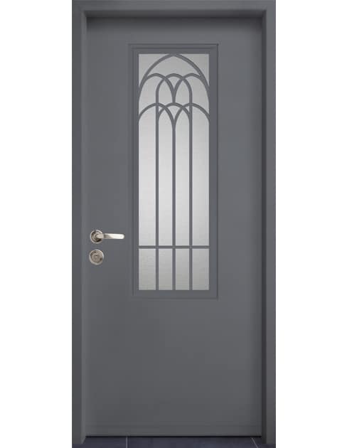 דגם ארקוס בינוני דלת כניסה צבע אפור בטון 7110