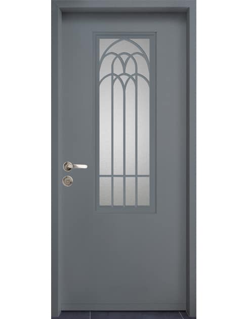דגם ארקוס בינוני דלת כניסה צבע אפור שמיים 7322