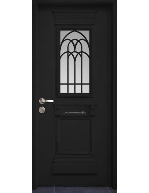 דגם יווני ארקוס דלת כניסה שחר 9005
