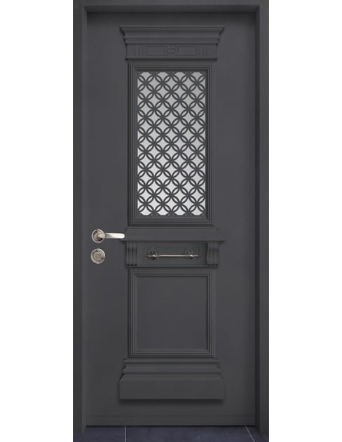 דגם יווני נפחות יווני דלת כניסה צבע אפור בזלת 7126