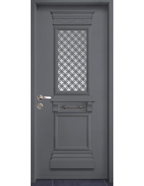 דגם יווני נפחות יווני דלת כניסה צבע אפור בטון 7110