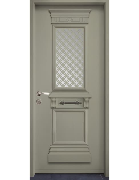 דגם נפחות-יווני דלת כניסה צבע-אפור-חאקי7240