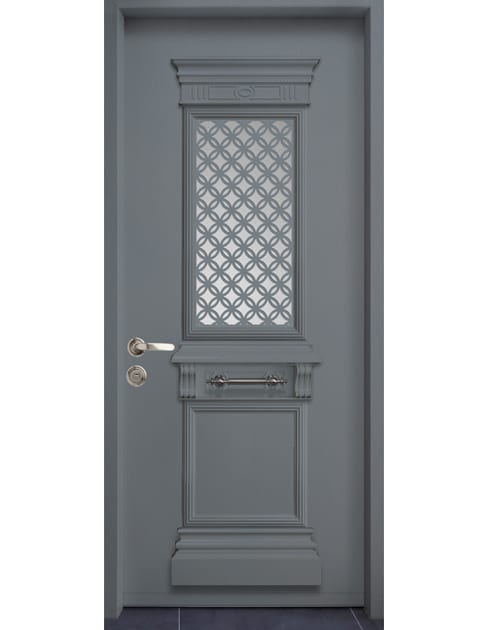 דגם נפחות יווני דלת כניסה צבע אפור שמיים 7322