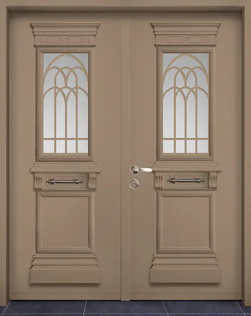 דלת כניסה-דגם ארקוס יווני-דלת כפולה-קפוצינו-2030