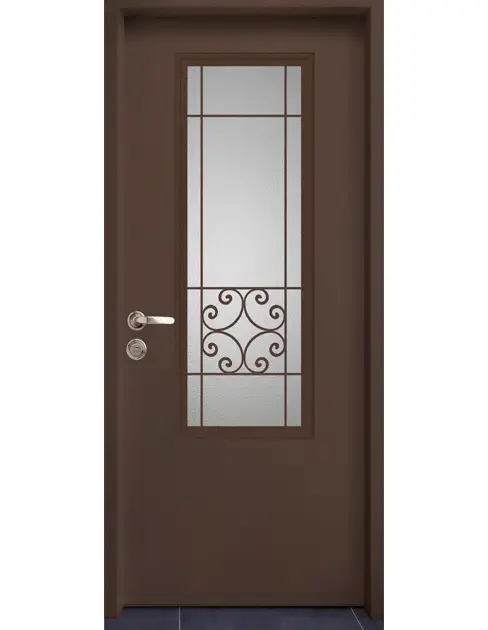 דלתות כניסה בסגנון רב בריח-דגם גאיה-חום קפה-mr09