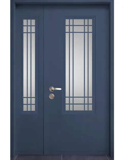 דלת כניסה-דגם ויקטוריה-דלת וחצי-כחול חצות-5103
