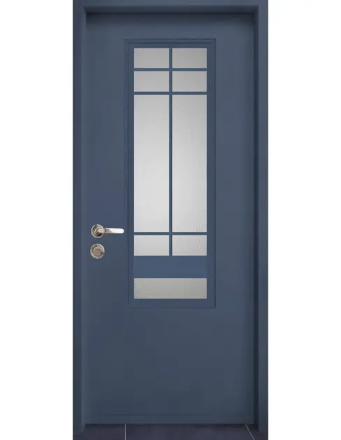דלת כניסה - דגם נווה צדק צבע כחול חצות 5103